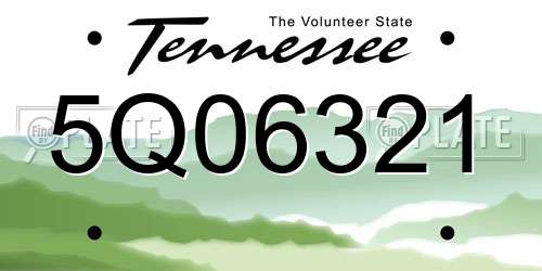 5Q06321 Tennessee License Plate