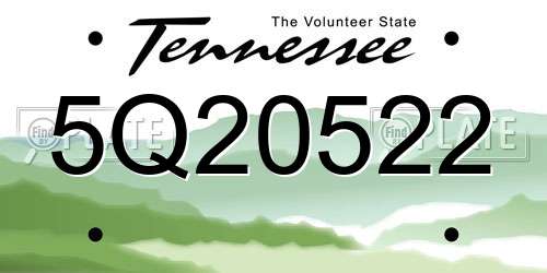 5Q20522 Tennessee License Plate