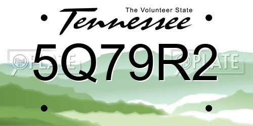 5Q79R2 Tennessee License Plate