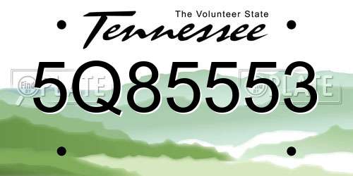 5Q85553 Tennessee License Plate