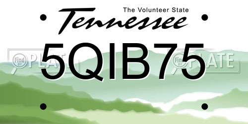 5QIB75 Tennessee License Plate