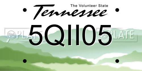 5QII05 Tennessee License Plate