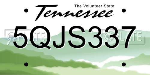 5QJS337 Tennessee License Plate