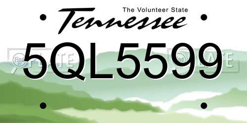 5QL5599 Tennessee License Plate