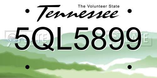 5QL5899 Tennessee License Plate
