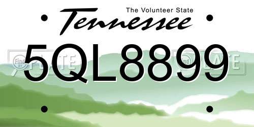 5QL8899 Tennessee License Plate