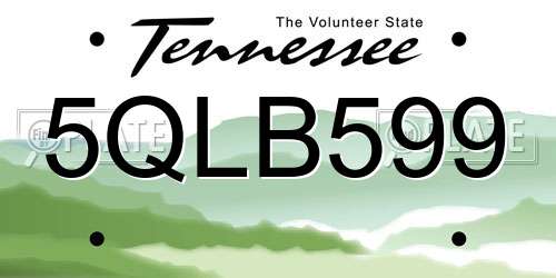5QLB599 Tennessee License Plate