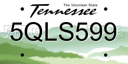 5QLS599 Tennessee License Plate