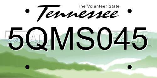 5QMS045 Tennessee License Plate