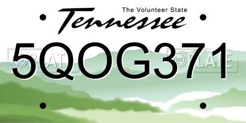 5QOG371 Tennessee License Plate