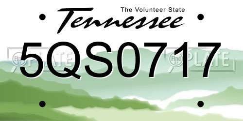 5QS0717 Tennessee License Plate