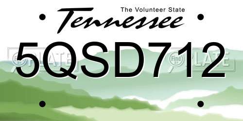 5QSD712 Tennessee License Plate