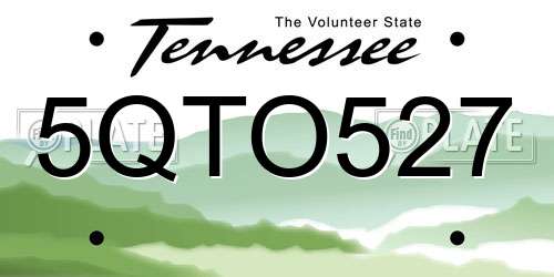 5QTO527 Tennessee License Plate