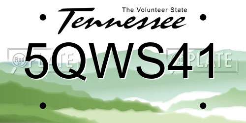 5QWS41 Tennessee License Plate