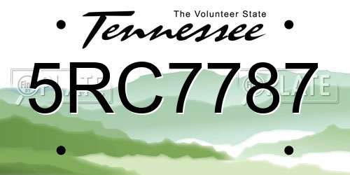 5RC7787 Tennessee License Plate