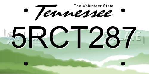5RCT287 Tennessee License Plate