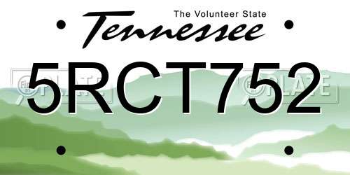 5RCT752 Tennessee License Plate