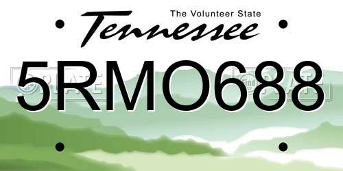 5RMO688 Tennessee License Plate