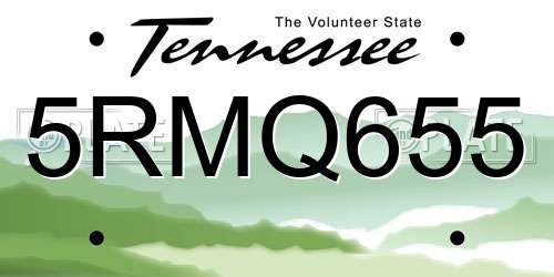5RMQ655 Tennessee License Plate