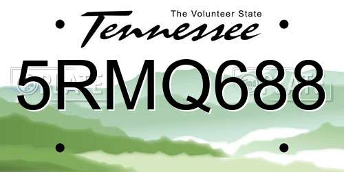 5RMQ688 Tennessee License Plate