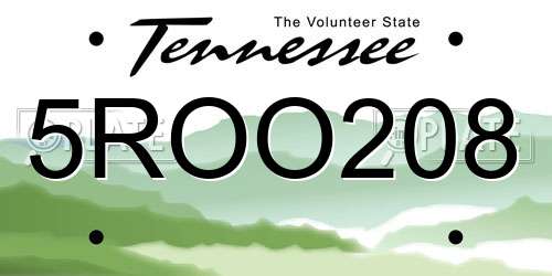 5ROO208 Tennessee License Plate