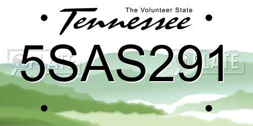 5SAS291 Tennessee License Plate