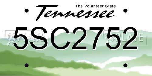5SC2752 Tennessee License Plate