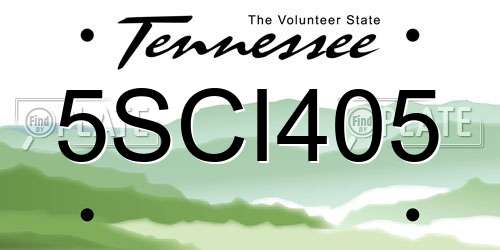 5SCI405 Tennessee License Plate