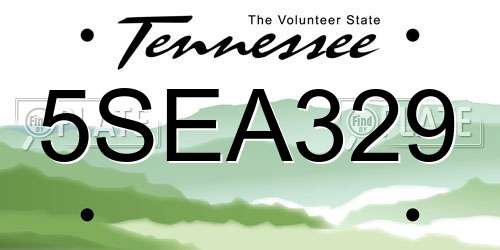 5SEA329 Tennessee License Plate