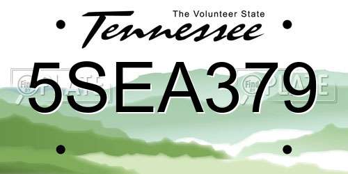5SEA379 Tennessee License Plate