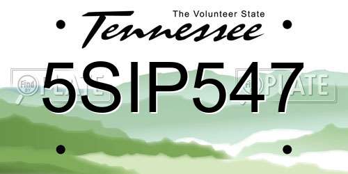 5SIP547 Tennessee License Plate