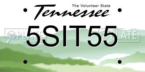 5SIT55 Tennessee License Plate