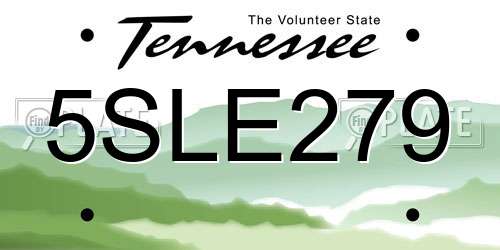 5SLE279 Tennessee License Plate