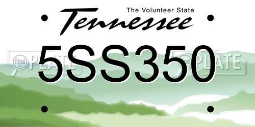 5SS350 Tennessee License Plate