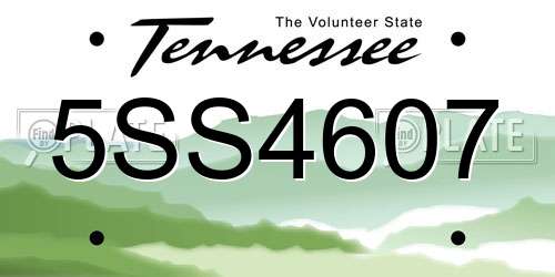 5SS4607 Tennessee License Plate