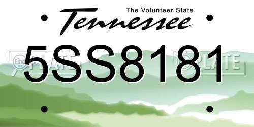 5SS8181 Tennessee License Plate