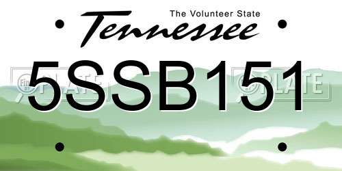 5SSB151 Tennessee License Plate