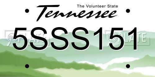 5SSS151 Tennessee License Plate