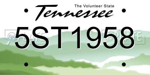 5ST1958 Tennessee License Plate