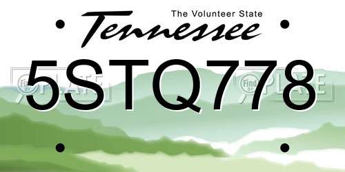 5STQ778 Tennessee License Plate