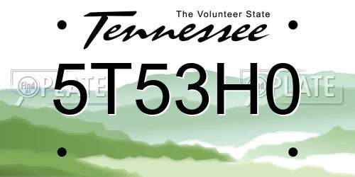 5T53H0 Tennessee License Plate
