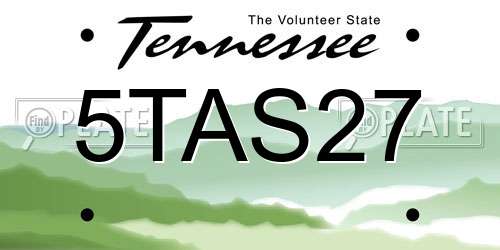 5TAS27 Tennessee License Plate