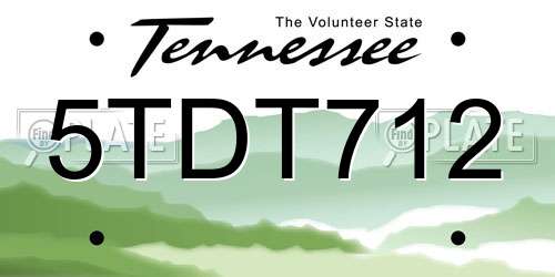 5TDT712 Tennessee License Plate