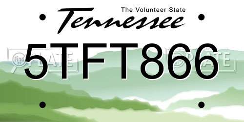 5TFT866 Tennessee License Plate