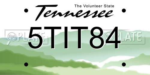 5TIT84 Tennessee License Plate
