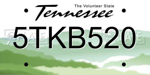 5TKB520 Tennessee License Plate