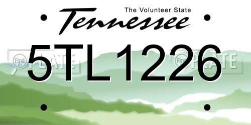 5TL1226 Tennessee License Plate