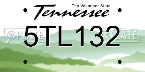 5TL132 Tennessee License Plate