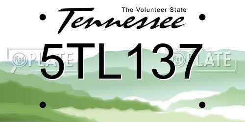 5TL137 Tennessee License Plate