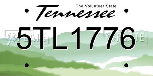 5TL1776 Tennessee License Plate